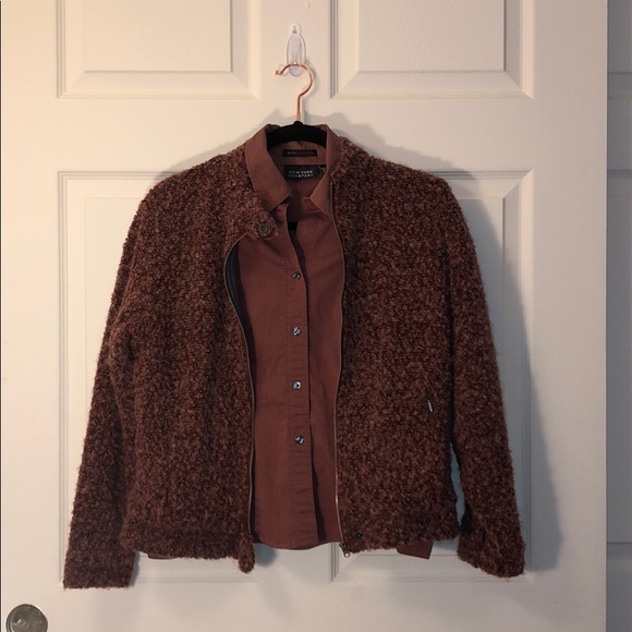 Maroon New York & Company Long-sleeved Shirt - Picture 7 of 7